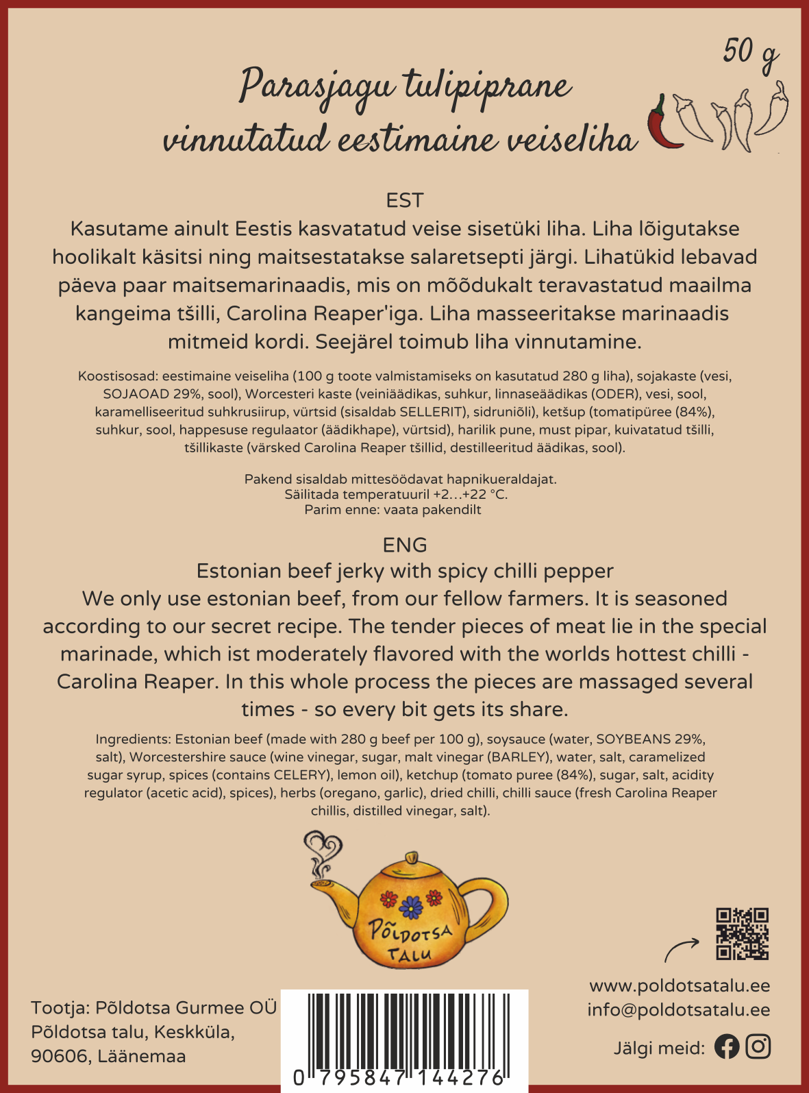 Vinnutatud eestimaine veiseliha TULIPIPRAGA 50 g - Image 3